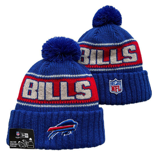 Blue/Red/Gray/White Football Beanie
