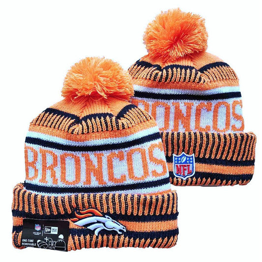 Orange/Navy/White Football Beanie