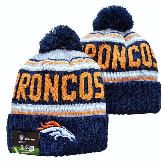 Navy/Gray/Orange Football Beanie