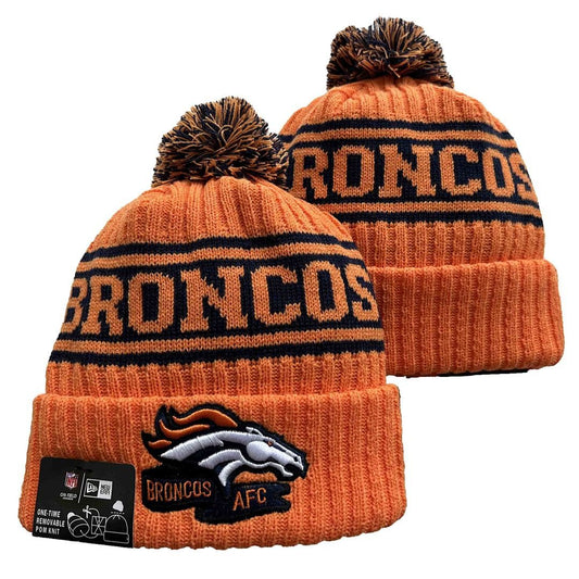 Orange/Navy/White Football Beanie