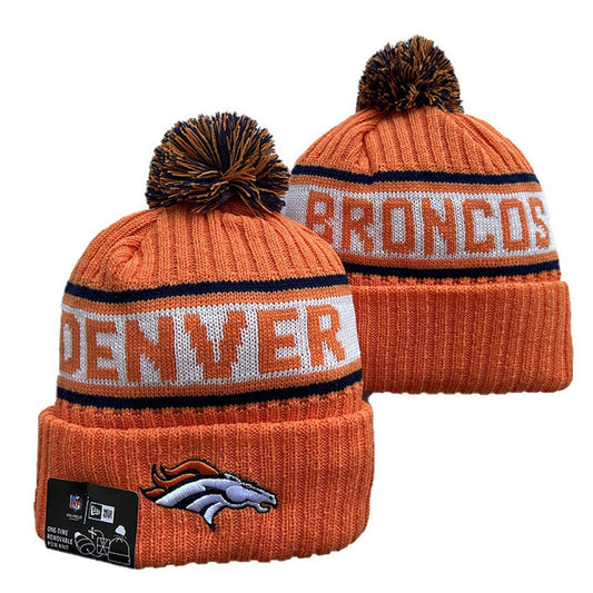 Orange/Navy/White Football Beanie