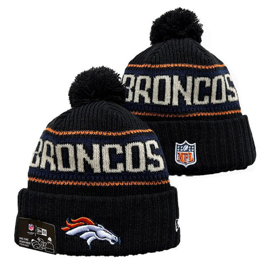 Black/Navy/Orange/White Football Beanie