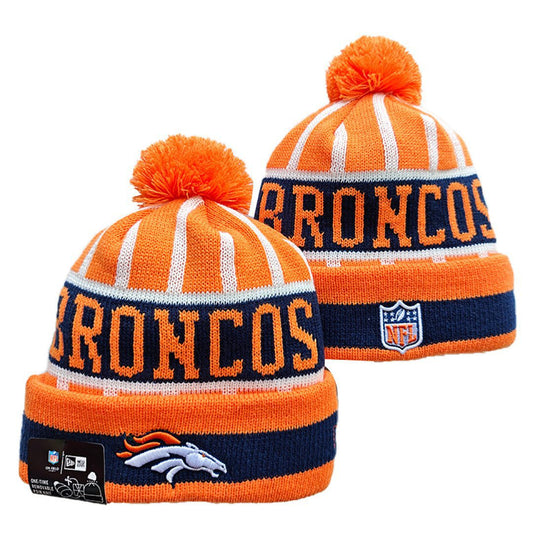 Orange/Navy/White Football Beanie