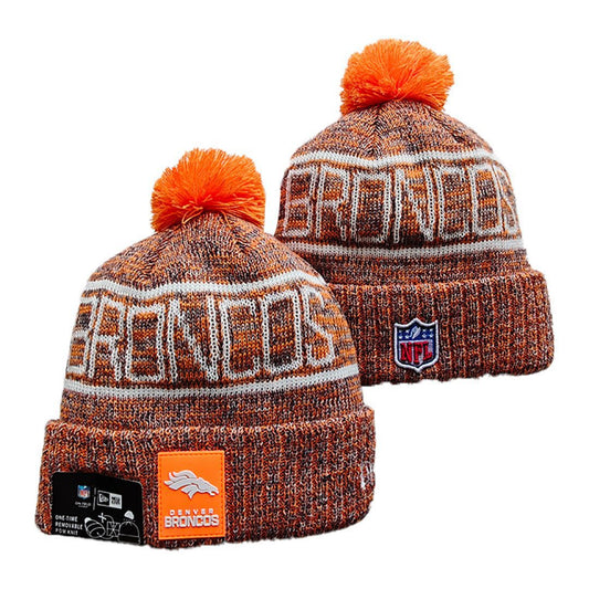 Brown/Orange/White Football Beanie