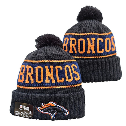 Gray/Navy/Orange Football Beanie