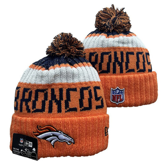 Orange/Navy/White Football Beanie