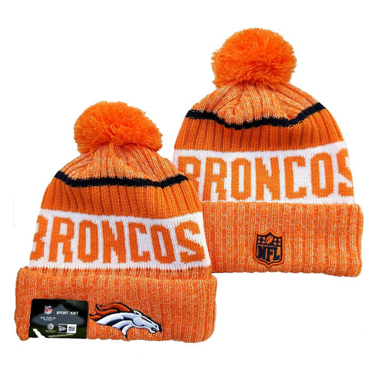 Orange/White/Navy Football Beanie