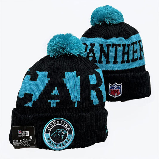 Black/Teal Football Beanie