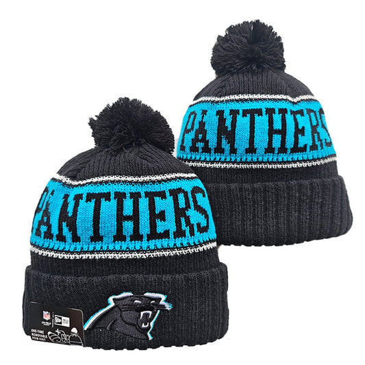 Black/Teal/White Football Beanie