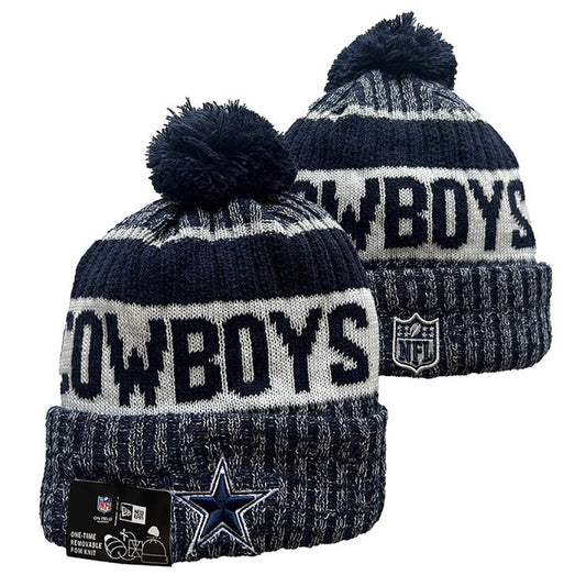 Navy/Gray/White Football Beanie