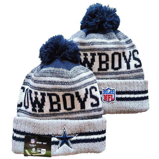Gray/Navy/White Football Beanie