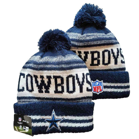 Navy/White/Gray Football Beanie