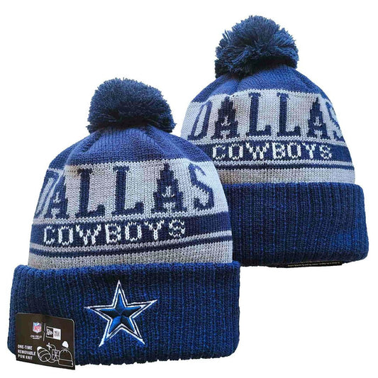 Blue/Navy/Gray/White Football Beanie