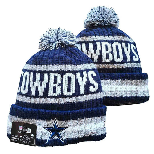 Navy/White/Gray Football Beanie