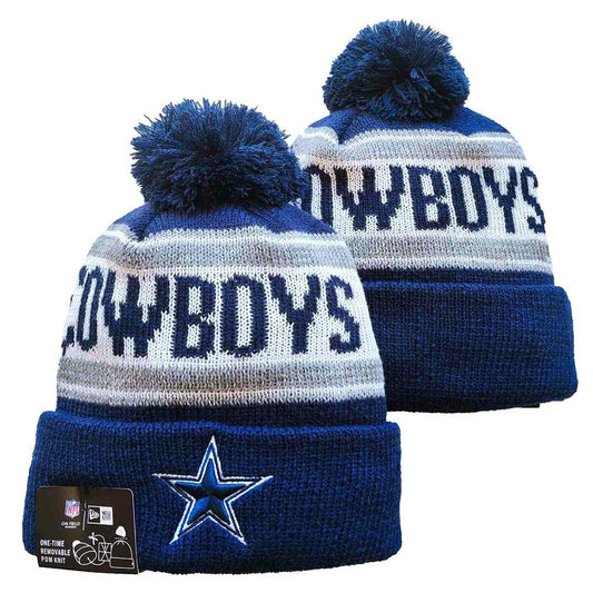 Navy/White/Gray Football Beanie
