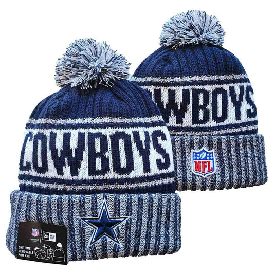 Navy/Gray/White Football Beanie