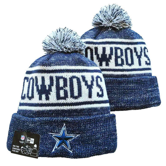 Blue/Navy/White Football Beanie