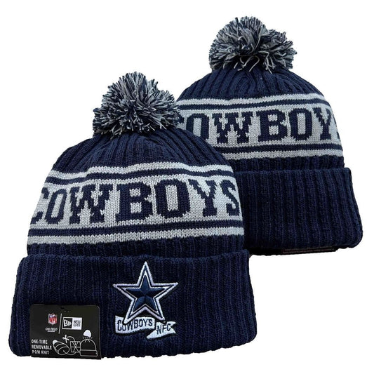 Navy/Gray/White Football Beanie