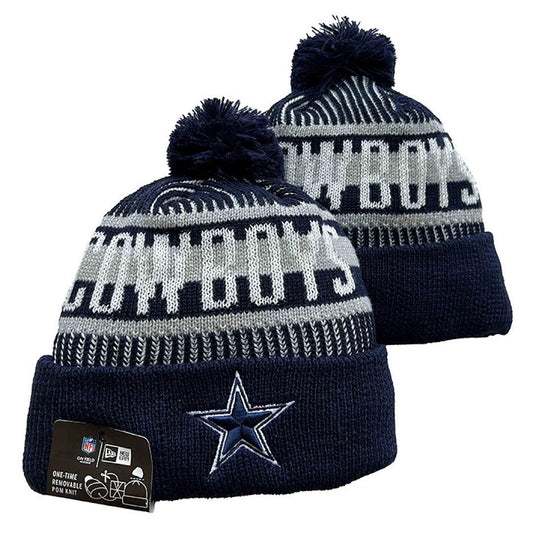 Navy/Gray/White Football Beanie