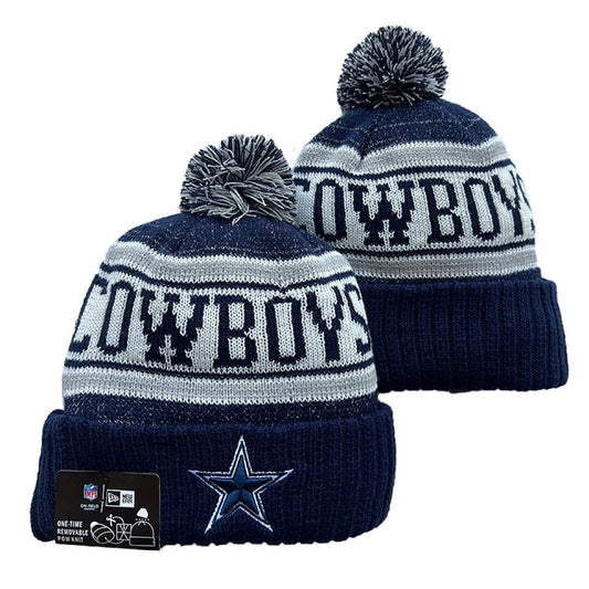 Navy/Gray/White Football Beanie