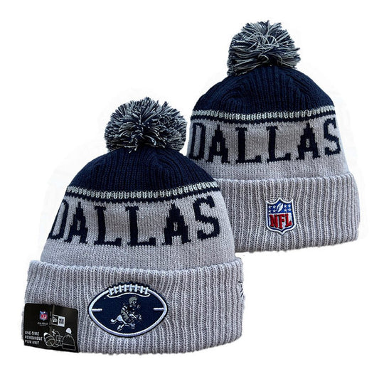 Navy/Gray/White Football Beanie