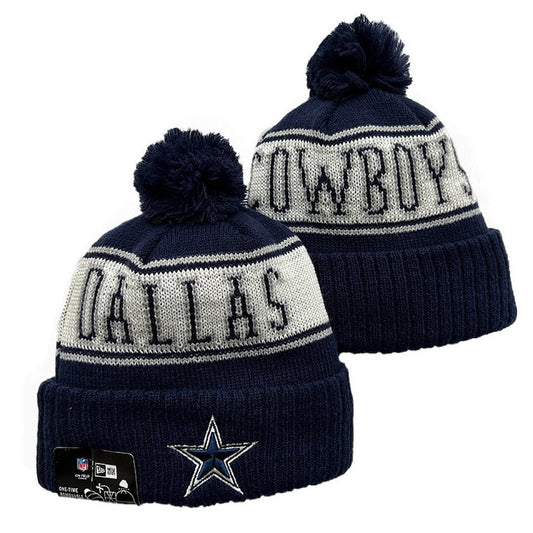 Navy/Cream Football Beanie