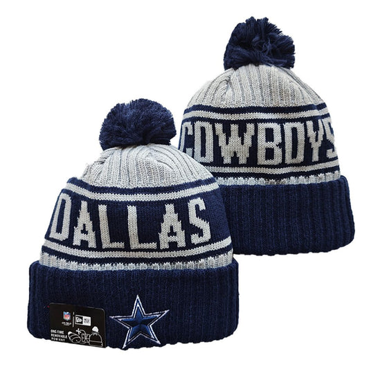 Gray/Navy Football Beanie