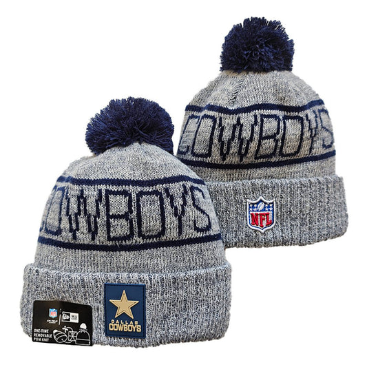 Gray/Navy Football Beanie