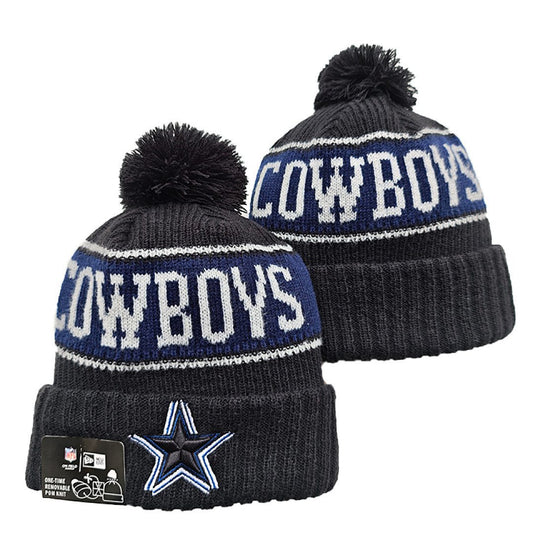 Black/Navy/White Football Beanie