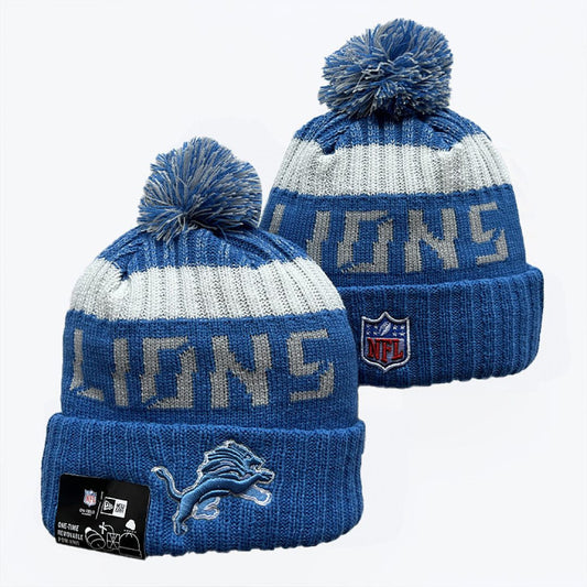 Blue/Gray/White Football Beanie
