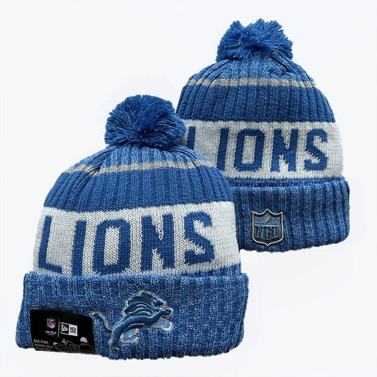 Blue/Gray/White Football Beanie