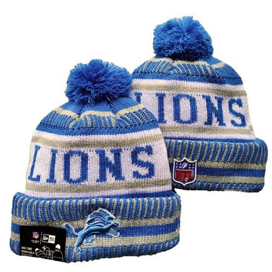Blue/White/Gray Football Beanie