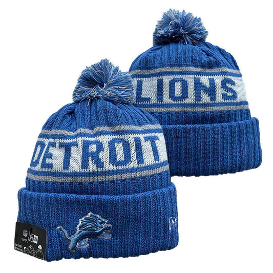 Blue/Gray/White Football Beanie