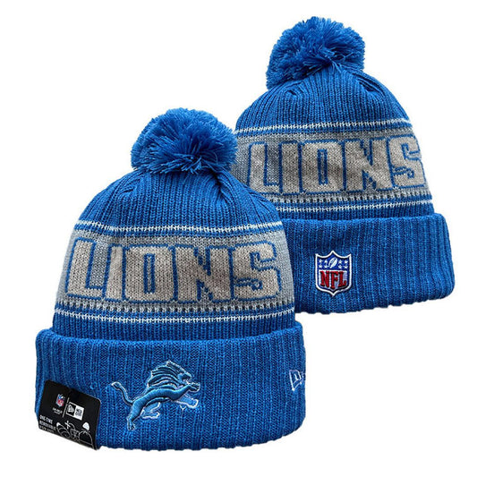 Blue/Gray/White Football Beanie