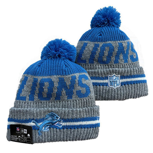 Blue/Gray/White Football Beanie