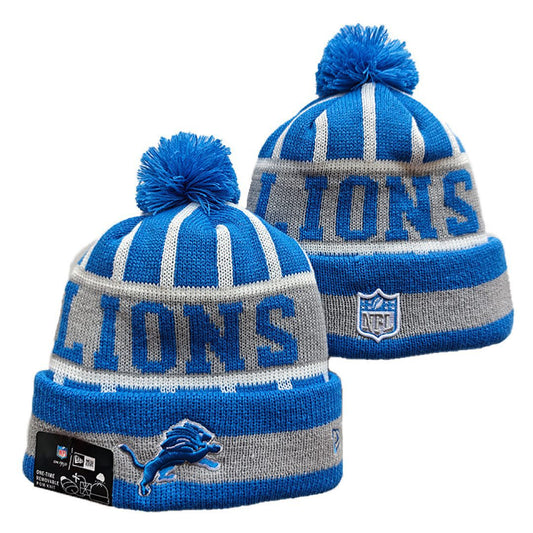 Blue/Gray/White Football Beanie