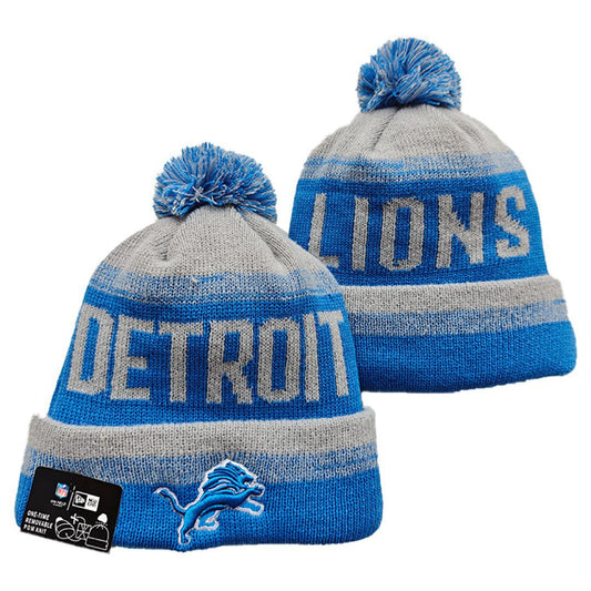 Gray/Blue Football Beanie