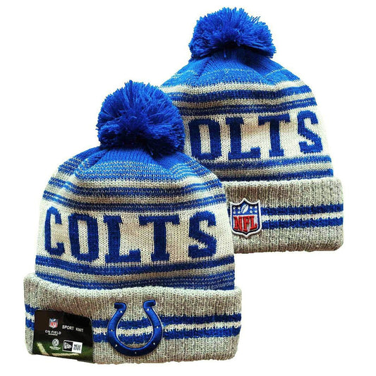 Blue/Gray/White Football Beanie