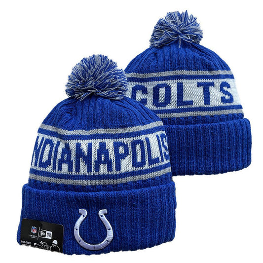 Blue/Gray/White Football Beanie