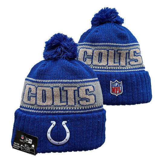 Blue/Gray/White Football Beanie