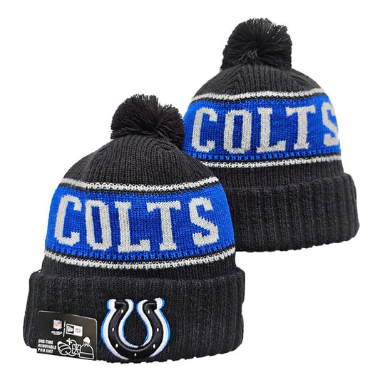 Black/Blue/White Football Beanie