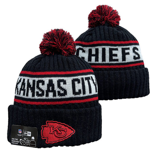 Black/Red/White Football Beanie