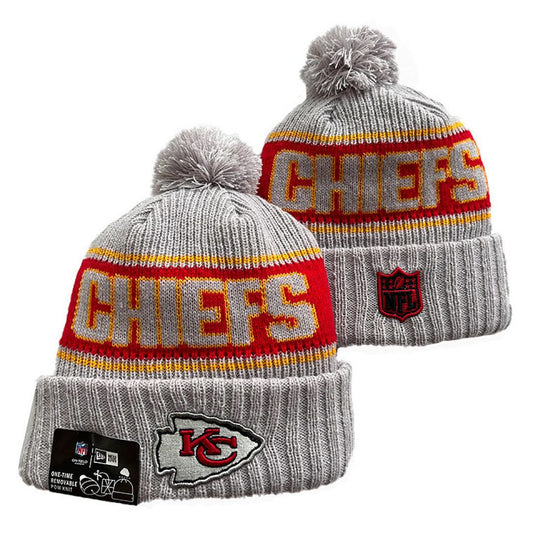 Gray/Red/Yellow Football Beanie