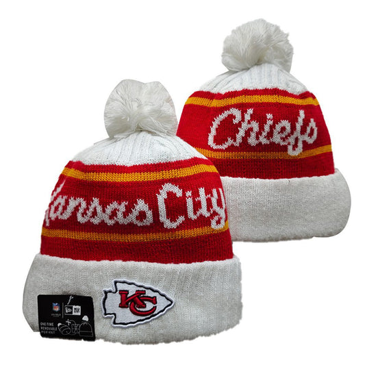 White/Red/Yellow Football Beanie