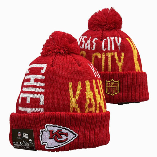 Red/Yellow/White Football Beanie