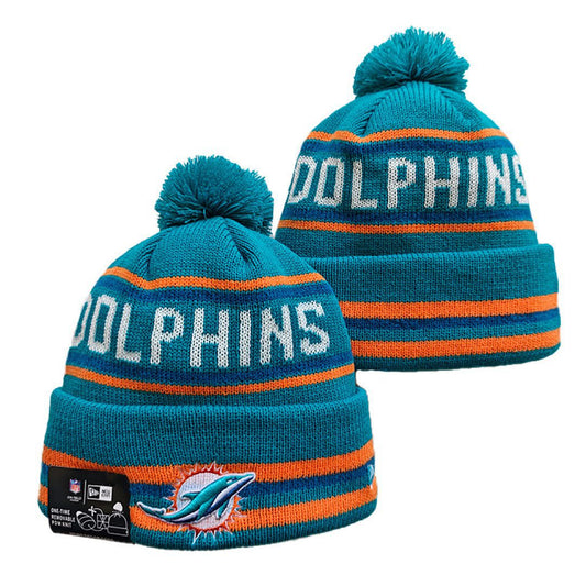 Teal/Orange/White Football Beanie