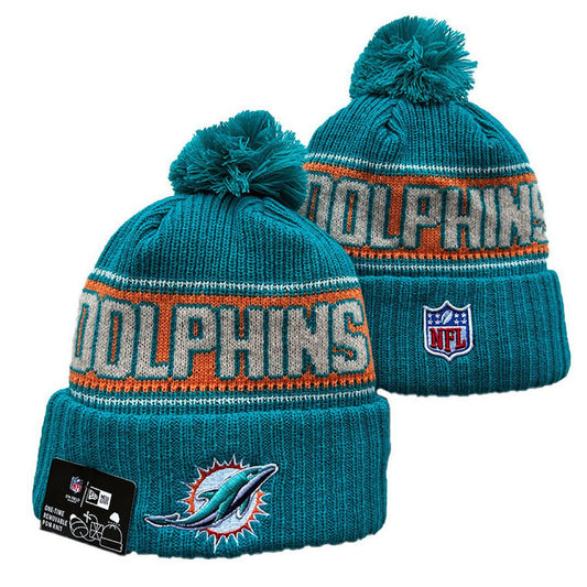 Teal/Gray/Orange Football Beanie