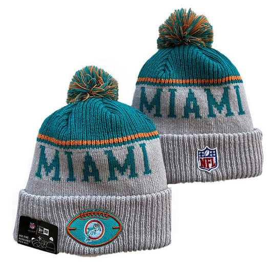 Teal/Gray/Orange Football Beanie
