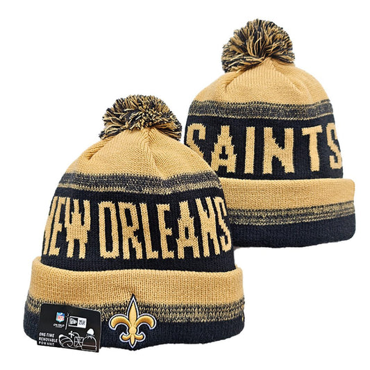 Gold/Black Football Beanie