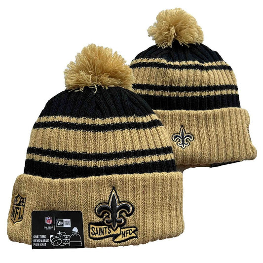 Gold/Black Football Beanie